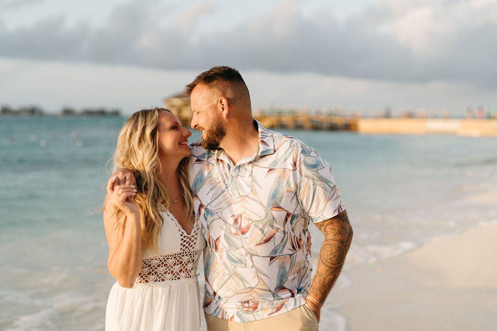 fiancees on the beach pre-wedding